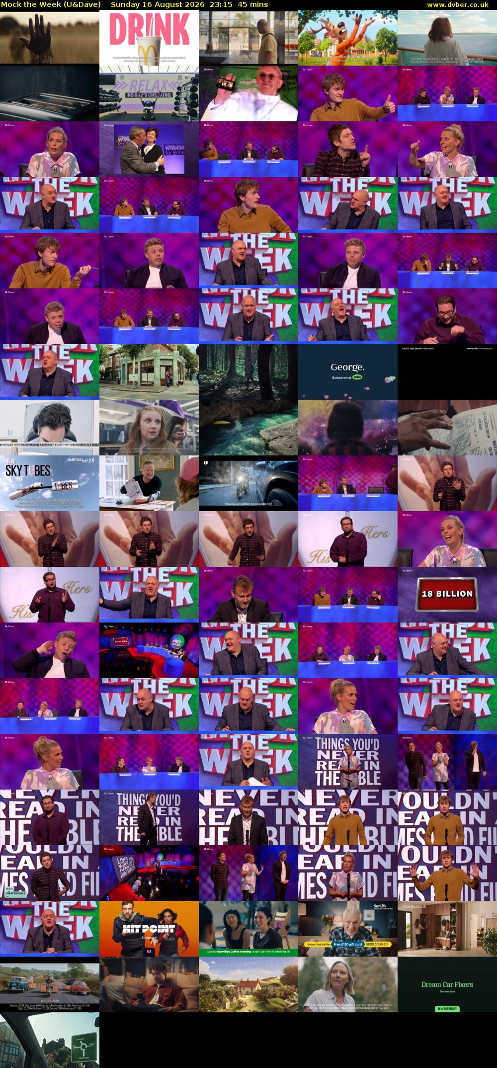 Mock the Week (U&Dave) Sunday 16 August 2026 23:15 - 00:00