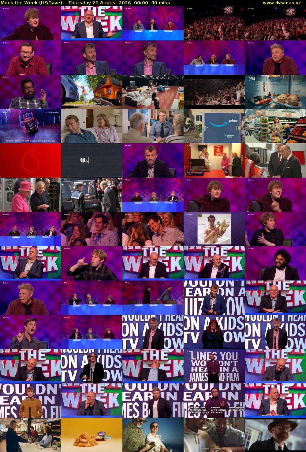 Mock the Week (U&Dave) Thursday 20 August 2026 00:00 - 00:40