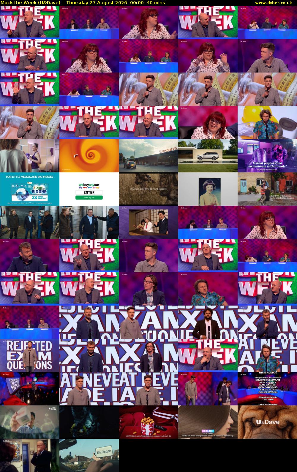 Mock the Week (U&Dave) Thursday 27 August 2026 00:00 - 00:40
