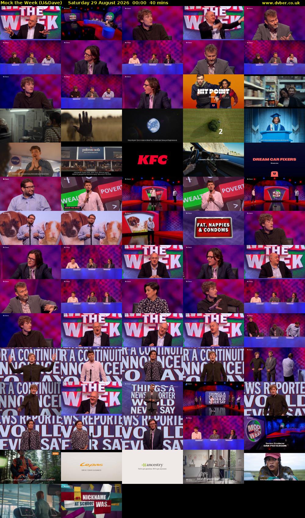 Mock the Week (U&Dave) Saturday 29 August 2026 00:00 - 00:40