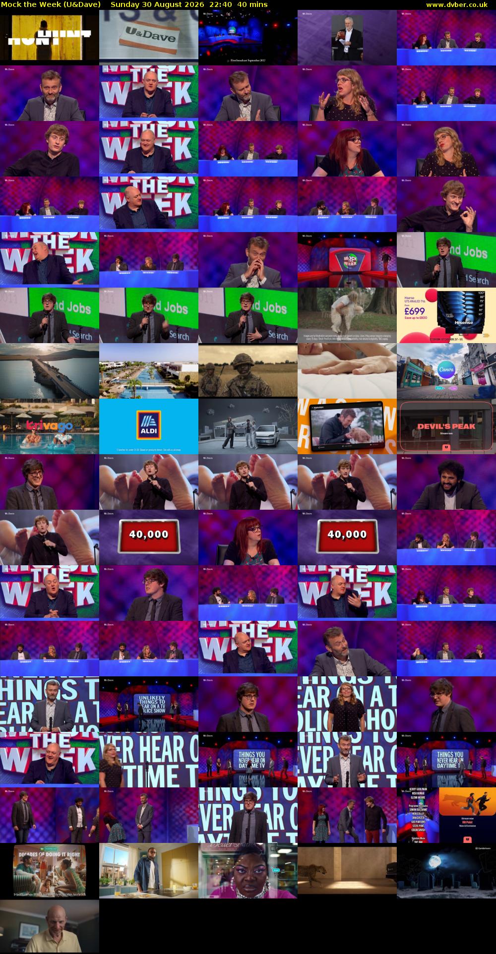 Mock the Week (U&Dave) Sunday 30 August 2026 22:40 - 23:20