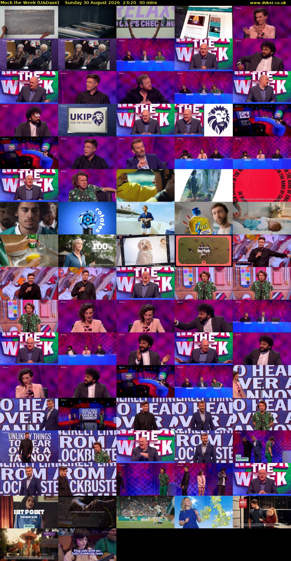 Mock the Week (U&Dave) Sunday 30 August 2026 23:20 - 00:00