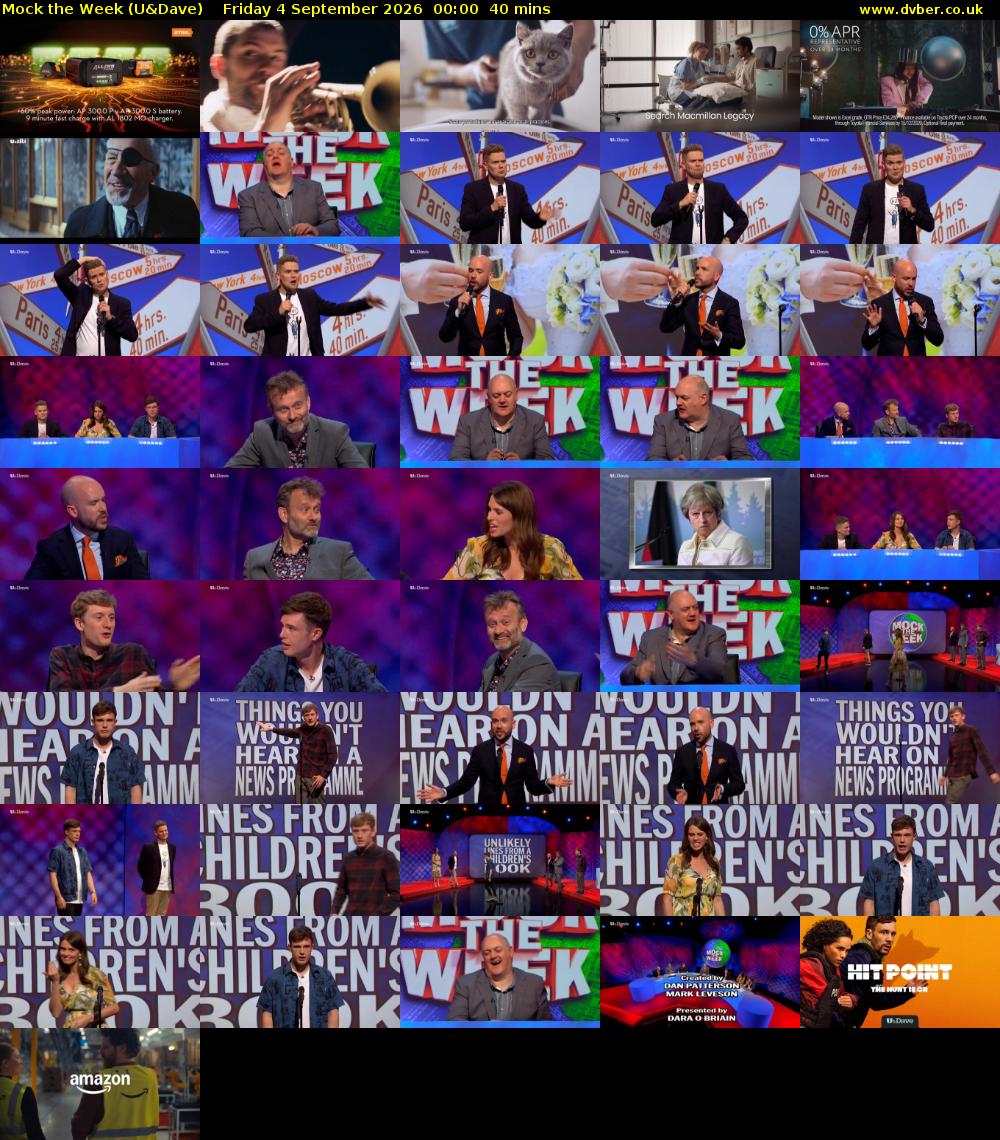 Mock the Week (U&Dave) Friday 4 September 2026 00:00 - 00:40