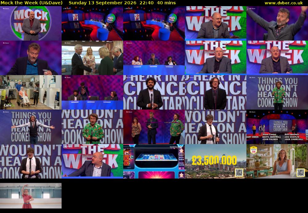 Mock the Week (U&Dave) Sunday 13 September 2026 22:40 - 23:20