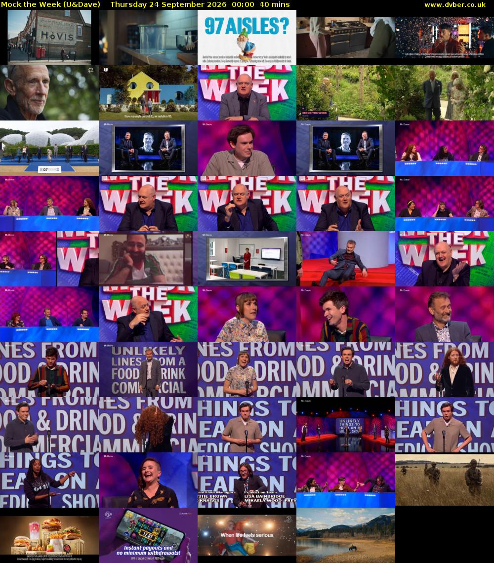 Mock the Week (U&Dave) Thursday 24 September 2026 00:00 - 00:40
