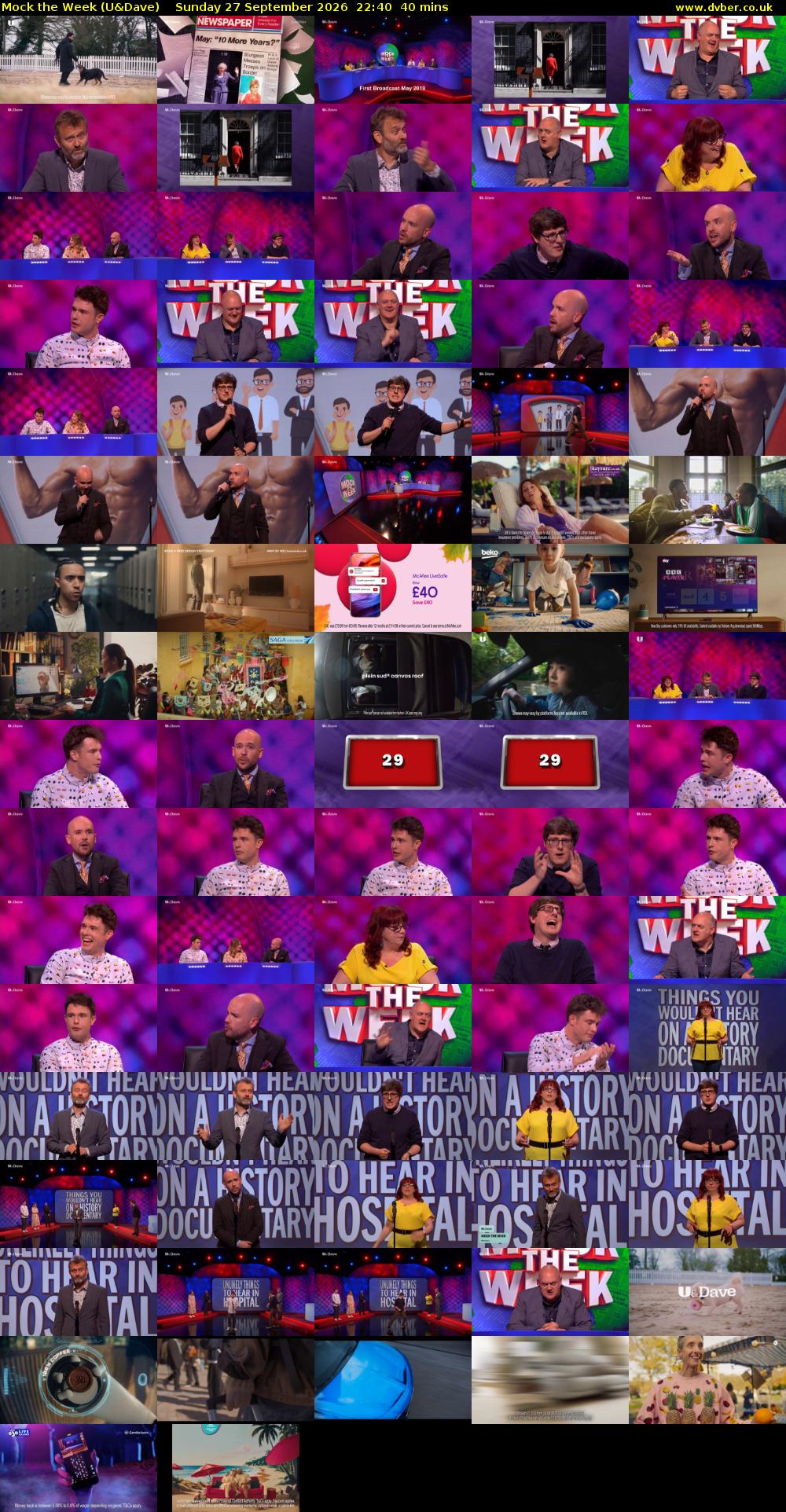 Mock the Week (U&Dave) Sunday 27 September 2026 22:40 - 23:20