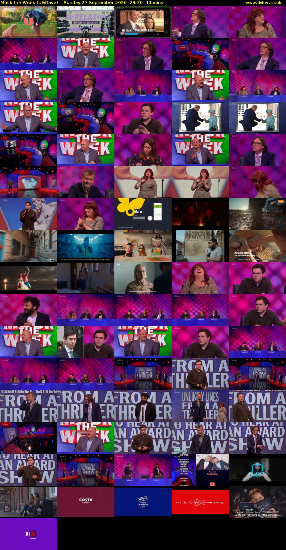 Mock the Week (U&Dave) Sunday 27 September 2026 23:20 - 00:00