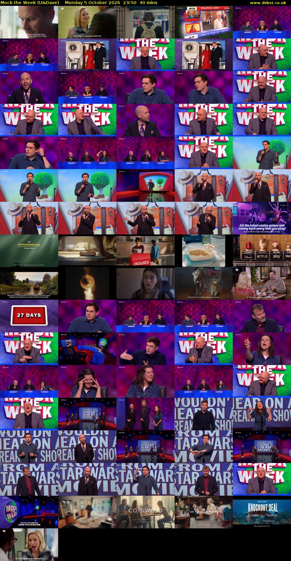 Mock the Week (U&Dave) Monday 5 October 2026 23:50 - 00:30