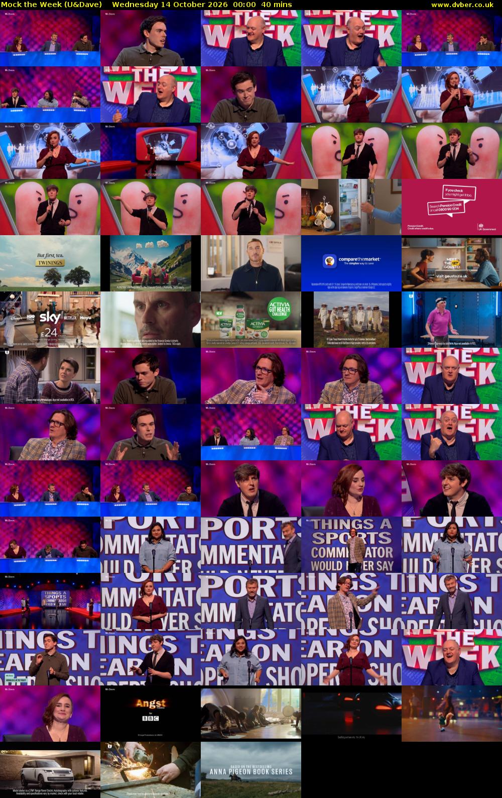 Mock the Week (U&Dave) Wednesday 14 October 2026 00:00 - 00:40