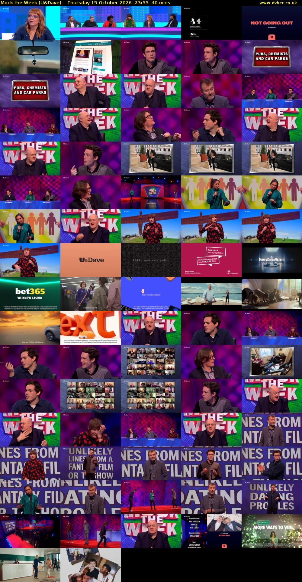 Mock the Week (U&Dave) Thursday 15 October 2026 23:55 - 00:35