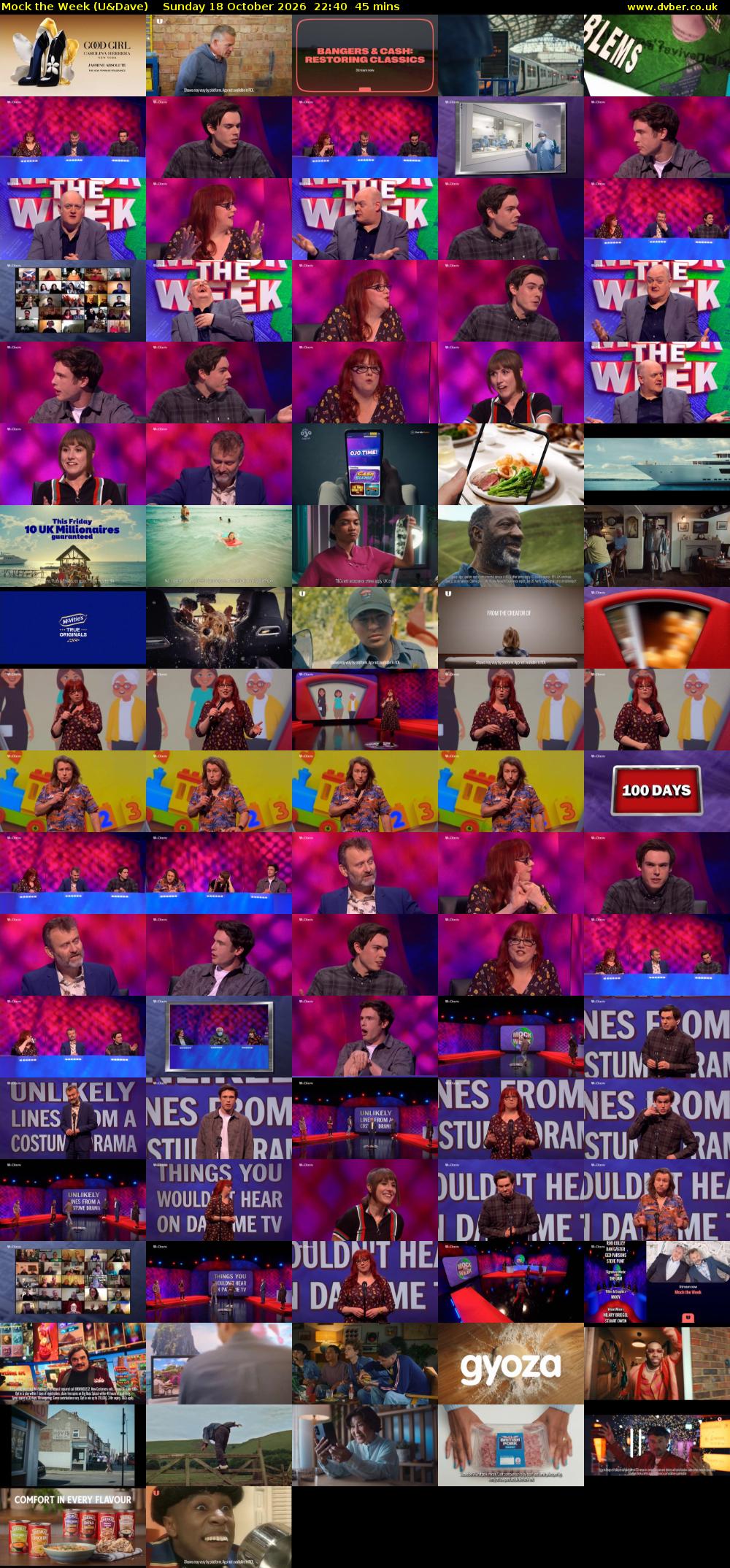 Mock the Week (U&Dave) Sunday 18 October 2026 22:40 - 23:25