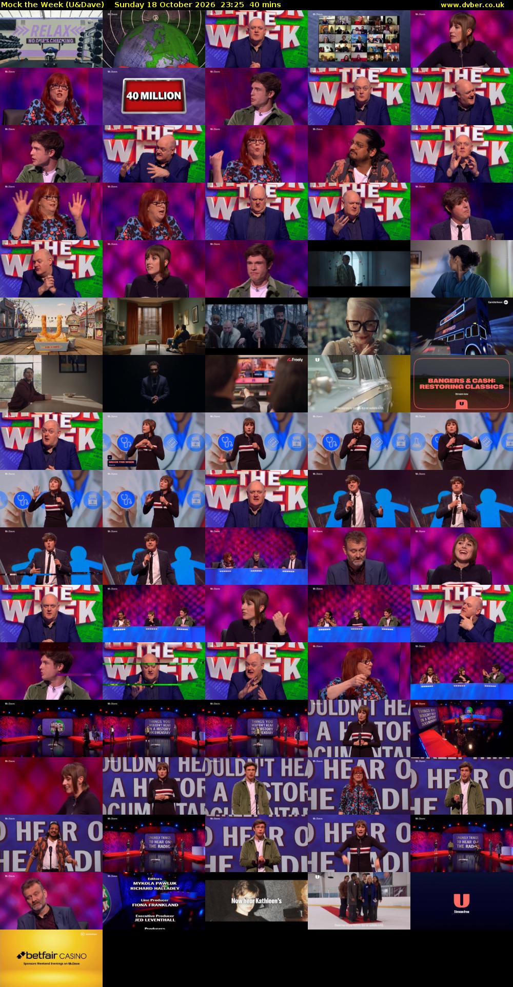 Mock the Week (U&Dave) Sunday 18 October 2026 23:25 - 00:05