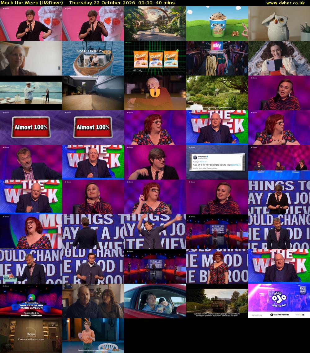 Mock the Week (U&Dave) Thursday 22 October 2026 00:00 - 00:40