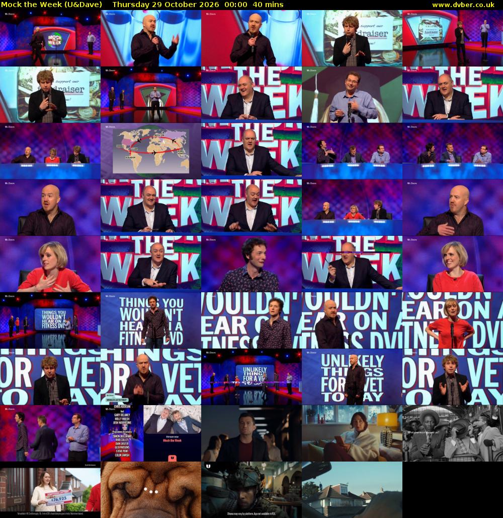 Mock the Week (U&Dave) Thursday 29 October 2026 00:00 - 00:40