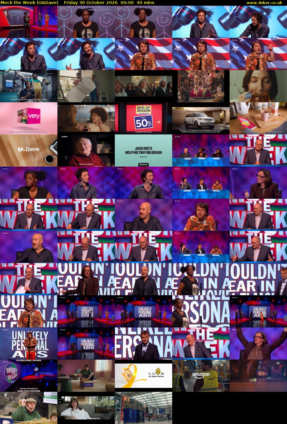 Mock the Week (U&Dave) Friday 30 October 2026 00:00 - 00:40