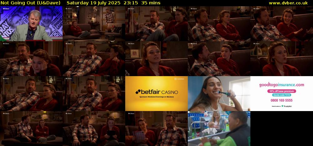 Not Going Out (U&Dave) Saturday 19 July 2025 23:15 - 23:50