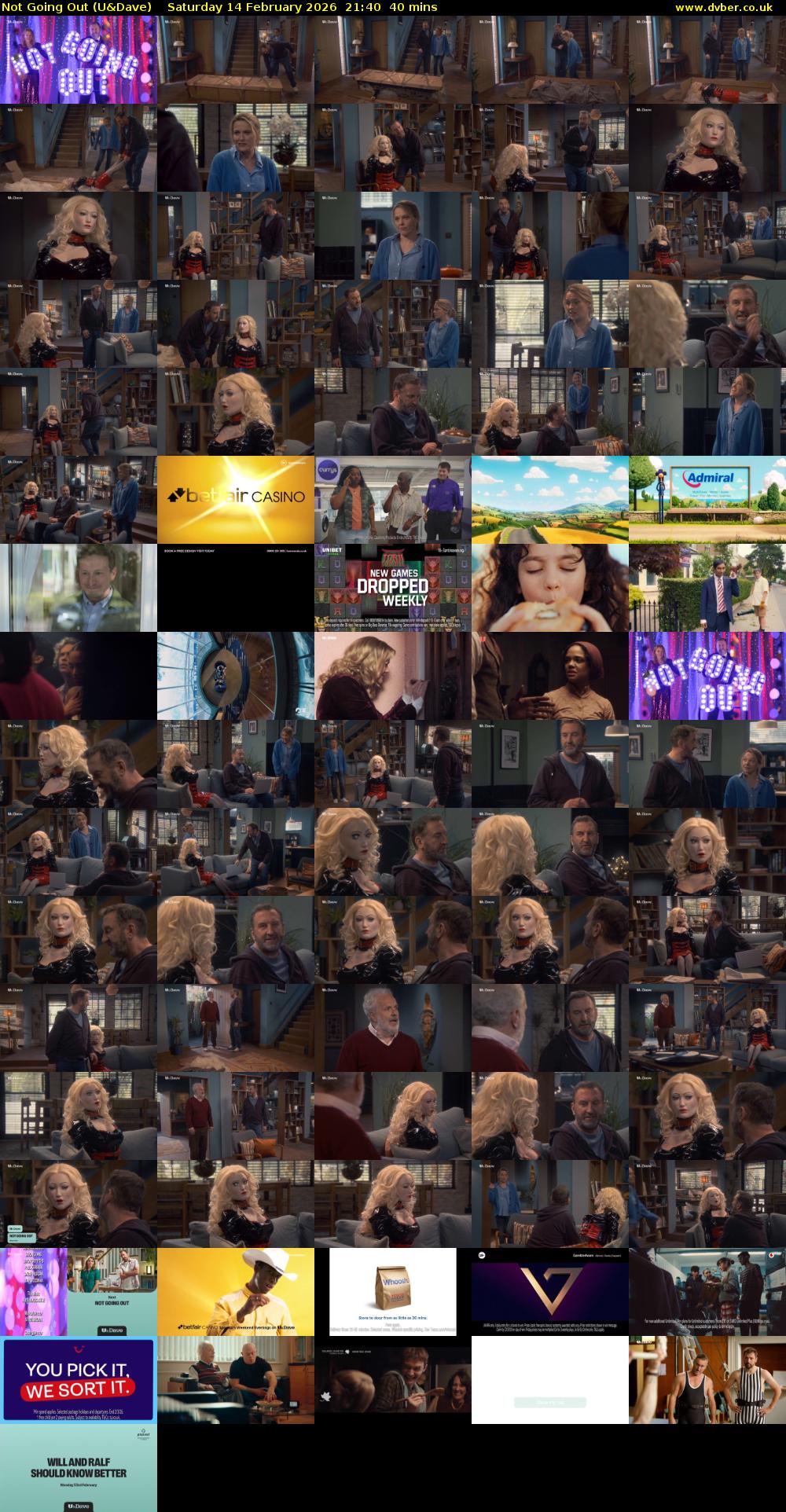 Not Going Out (U&Dave) Saturday 14 February 2026 21:40 - 22:20