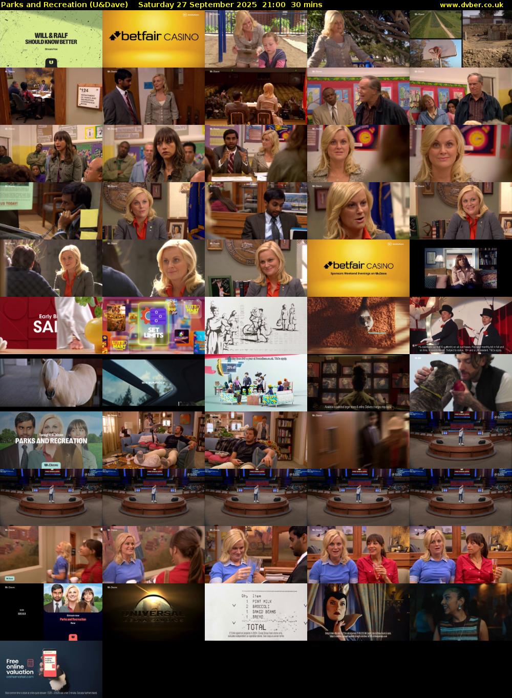 Parks and Recreation (U&Dave) Saturday 27 September 2025 21:00 - 21:30