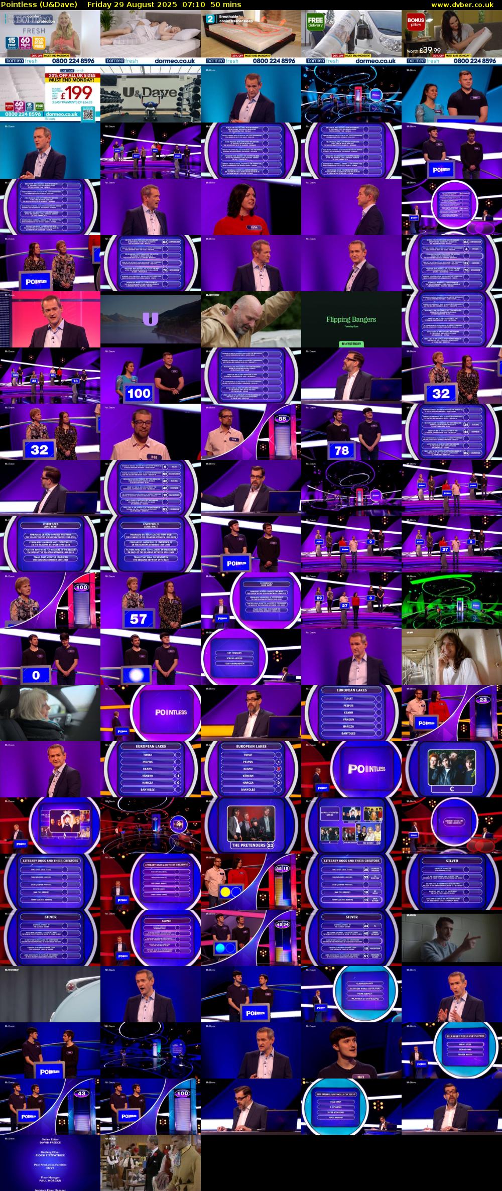 Pointless (U&Dave) Friday 29 August 2025 07:10 - 08:00