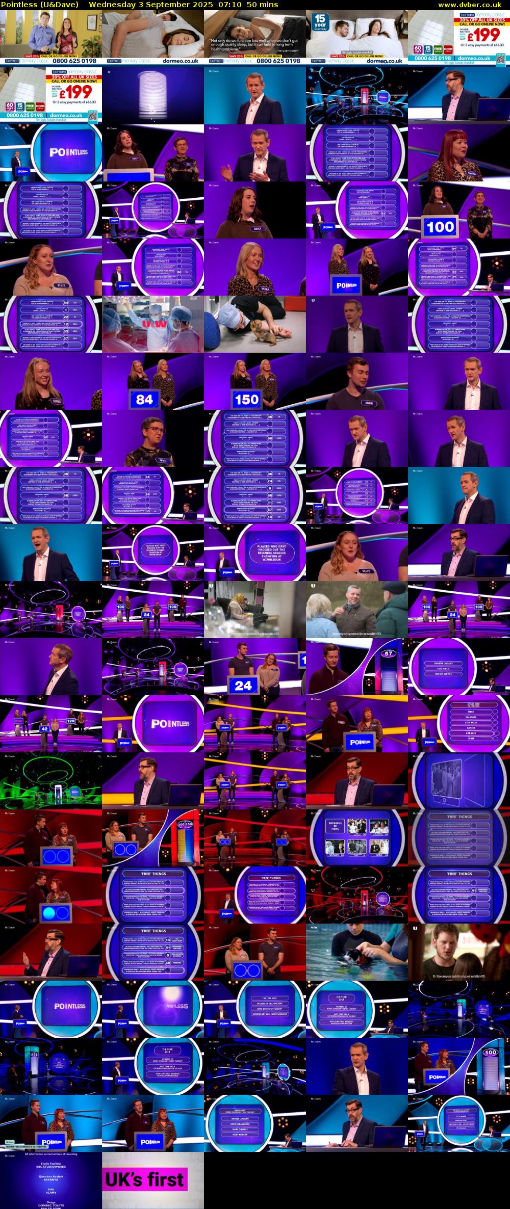 Pointless (U&Dave) Wednesday 3 September 2025 07:10 - 08:00