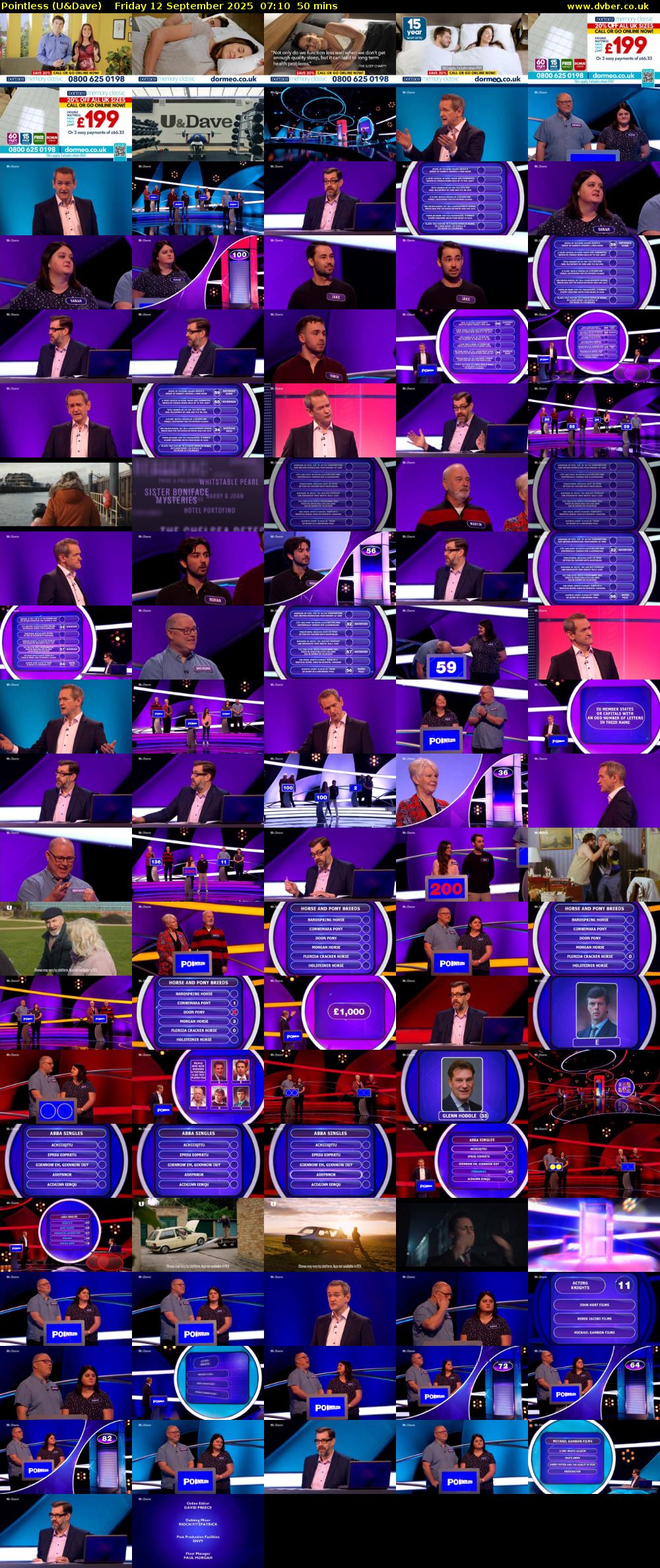 Pointless (U&Dave) Friday 12 September 2025 07:10 - 08:00