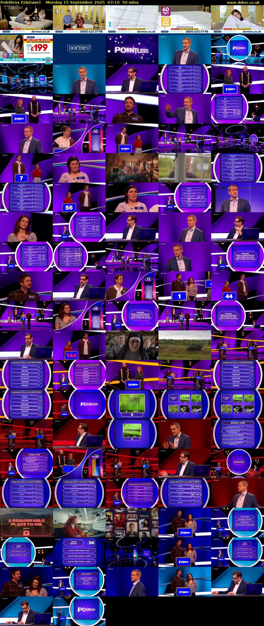 Pointless (U&Dave) Monday 15 September 2025 07:10 - 08:00