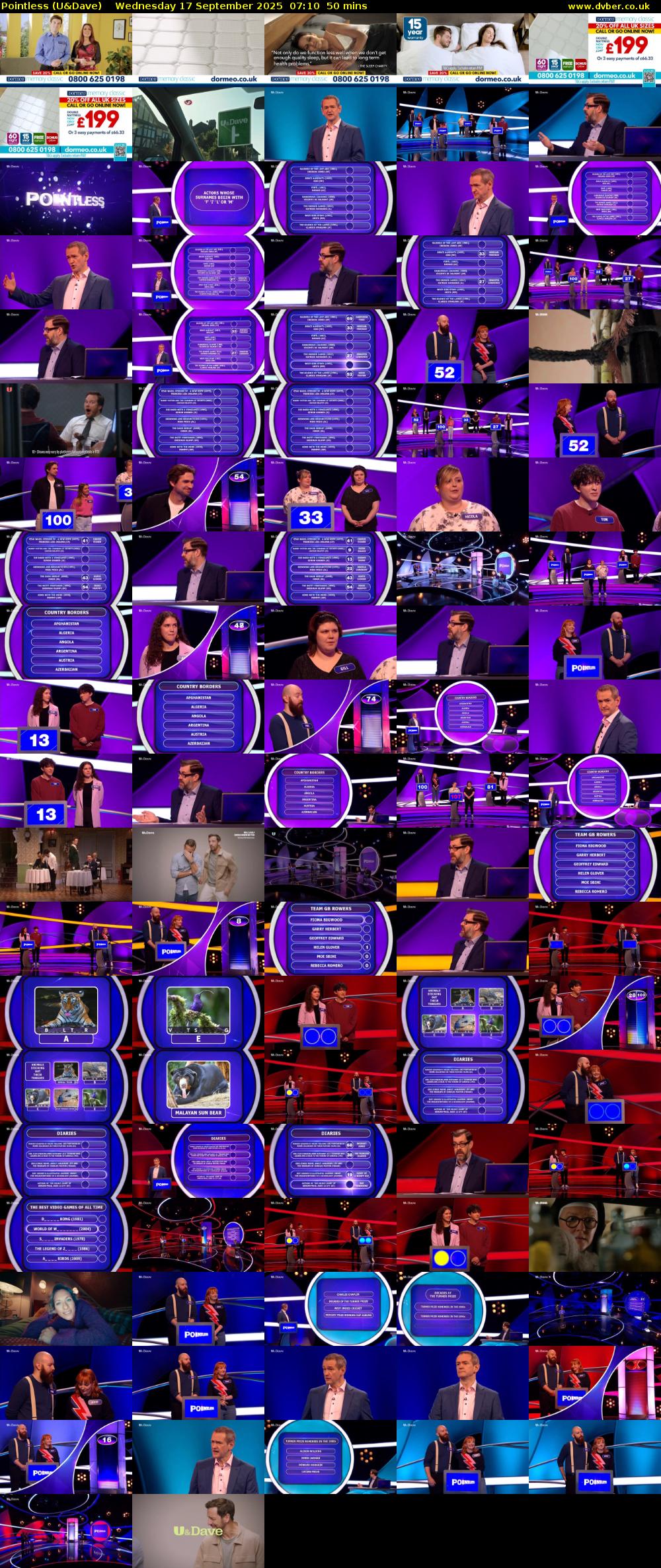 Pointless (U&Dave) Wednesday 17 September 2025 07:10 - 08:00