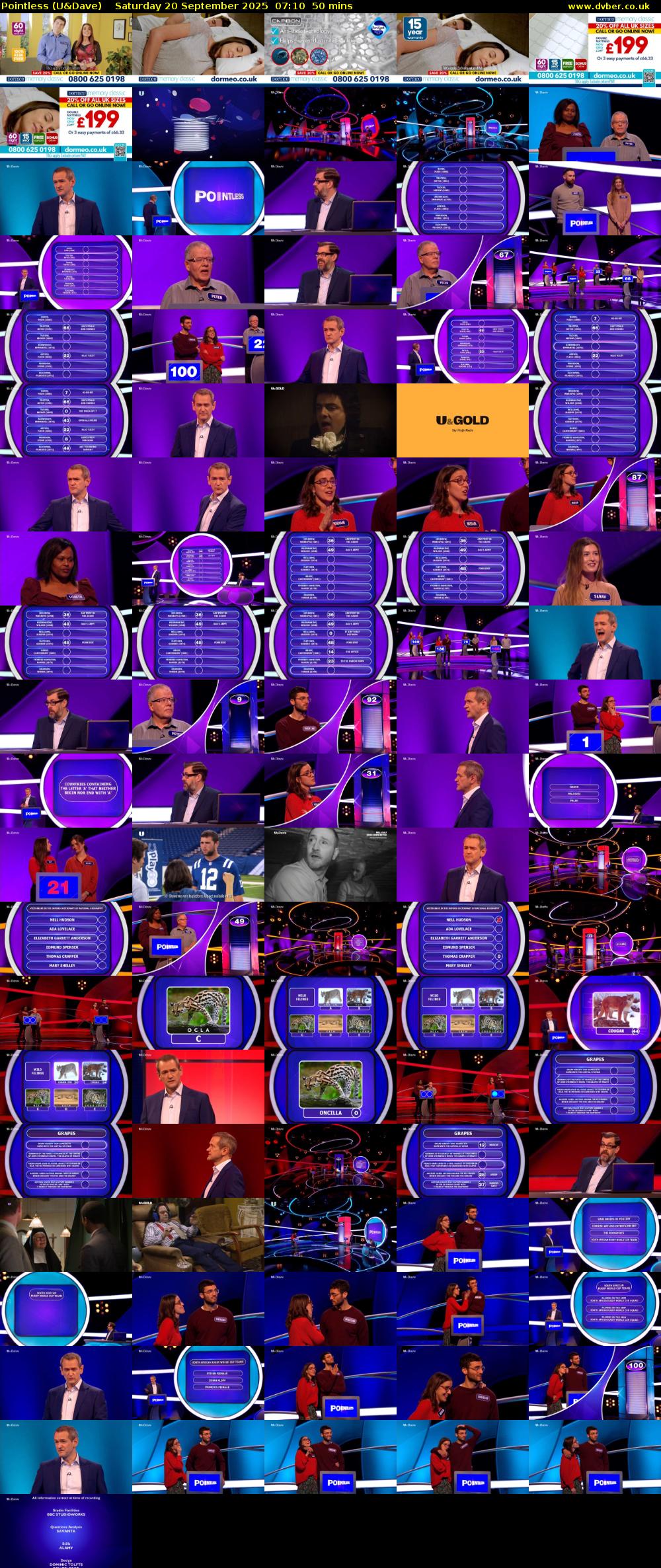Pointless (U&Dave) Saturday 20 September 2025 07:10 - 08:00
