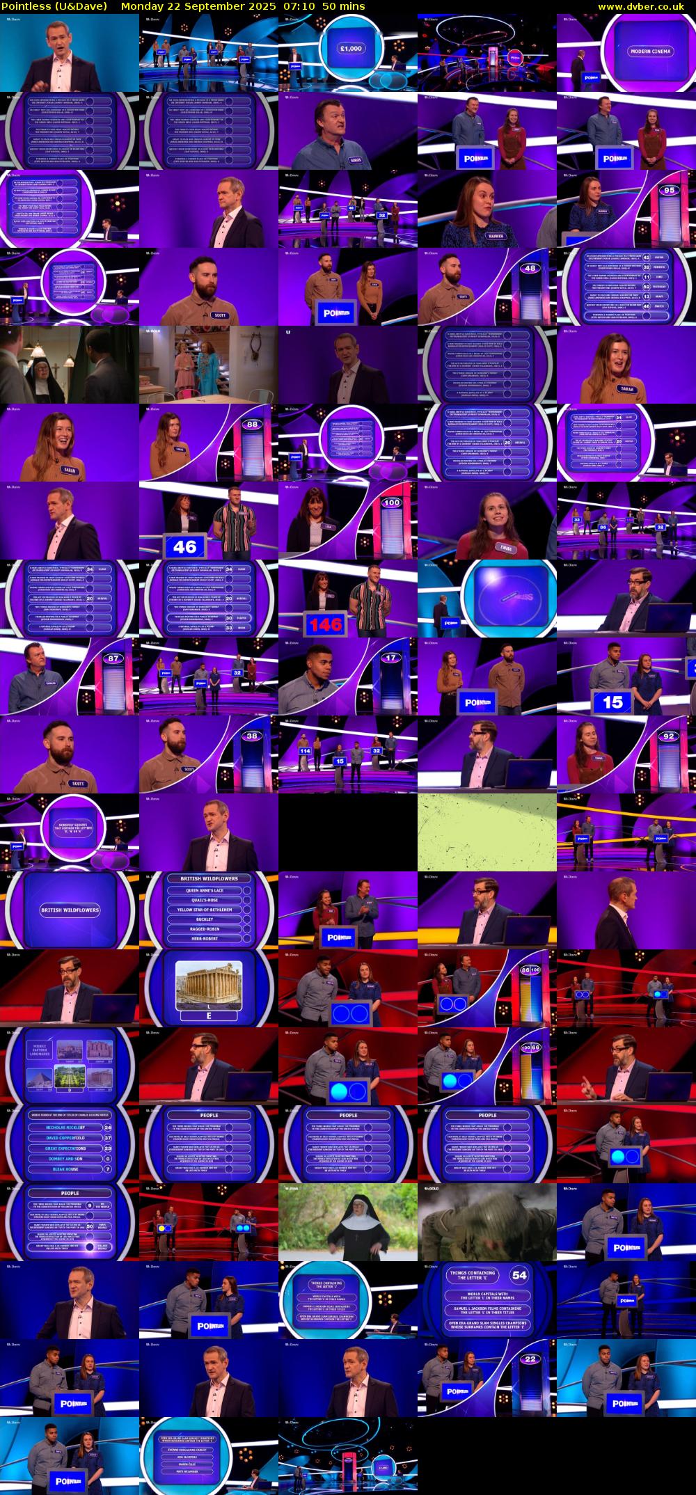 Pointless (U&Dave) Monday 22 September 2025 07:10 - 08:00