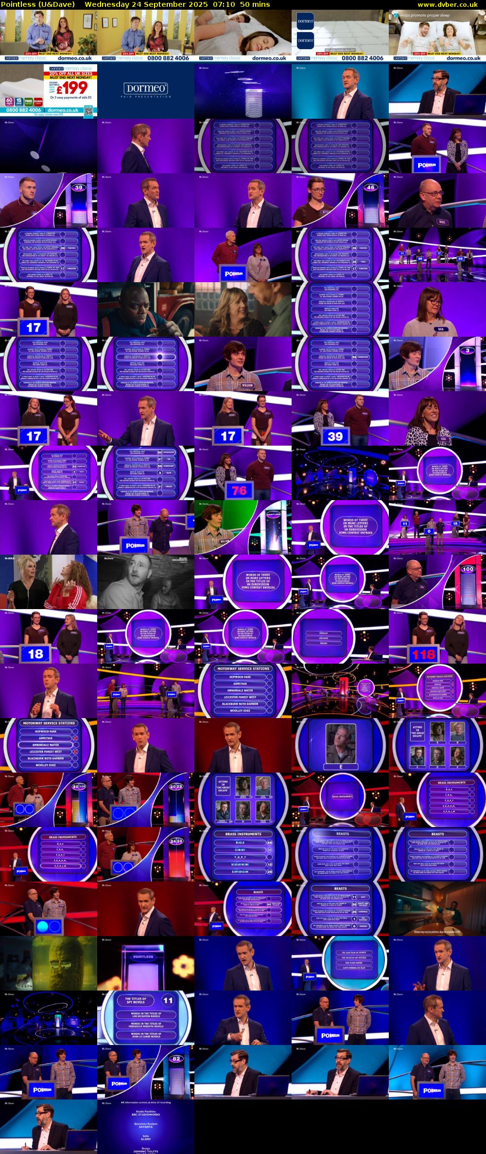 Pointless (U&Dave) Wednesday 24 September 2025 07:10 - 08:00