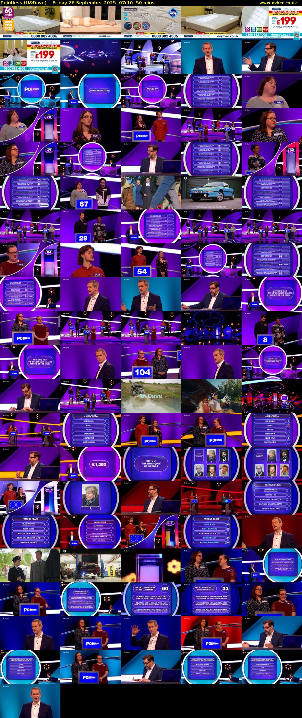 Pointless (U&Dave) Friday 26 September 2025 07:10 - 08:00