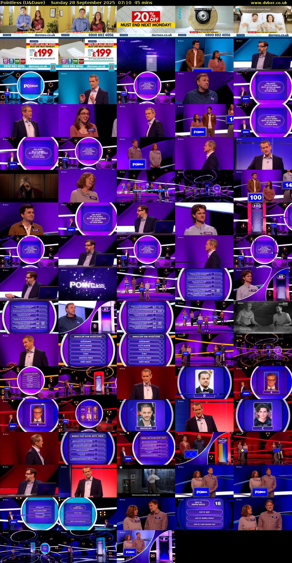 Pointless (U&Dave) Sunday 28 September 2025 07:10 - 07:55