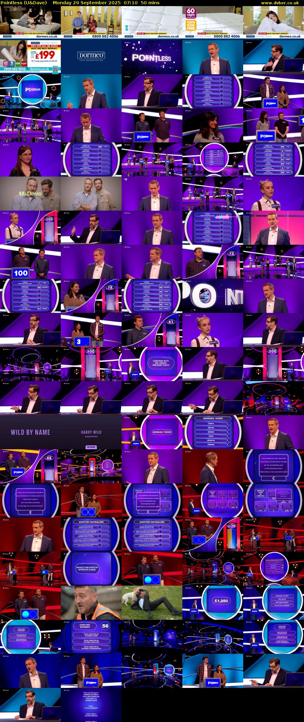 Pointless (U&Dave) Monday 29 September 2025 07:10 - 08:00