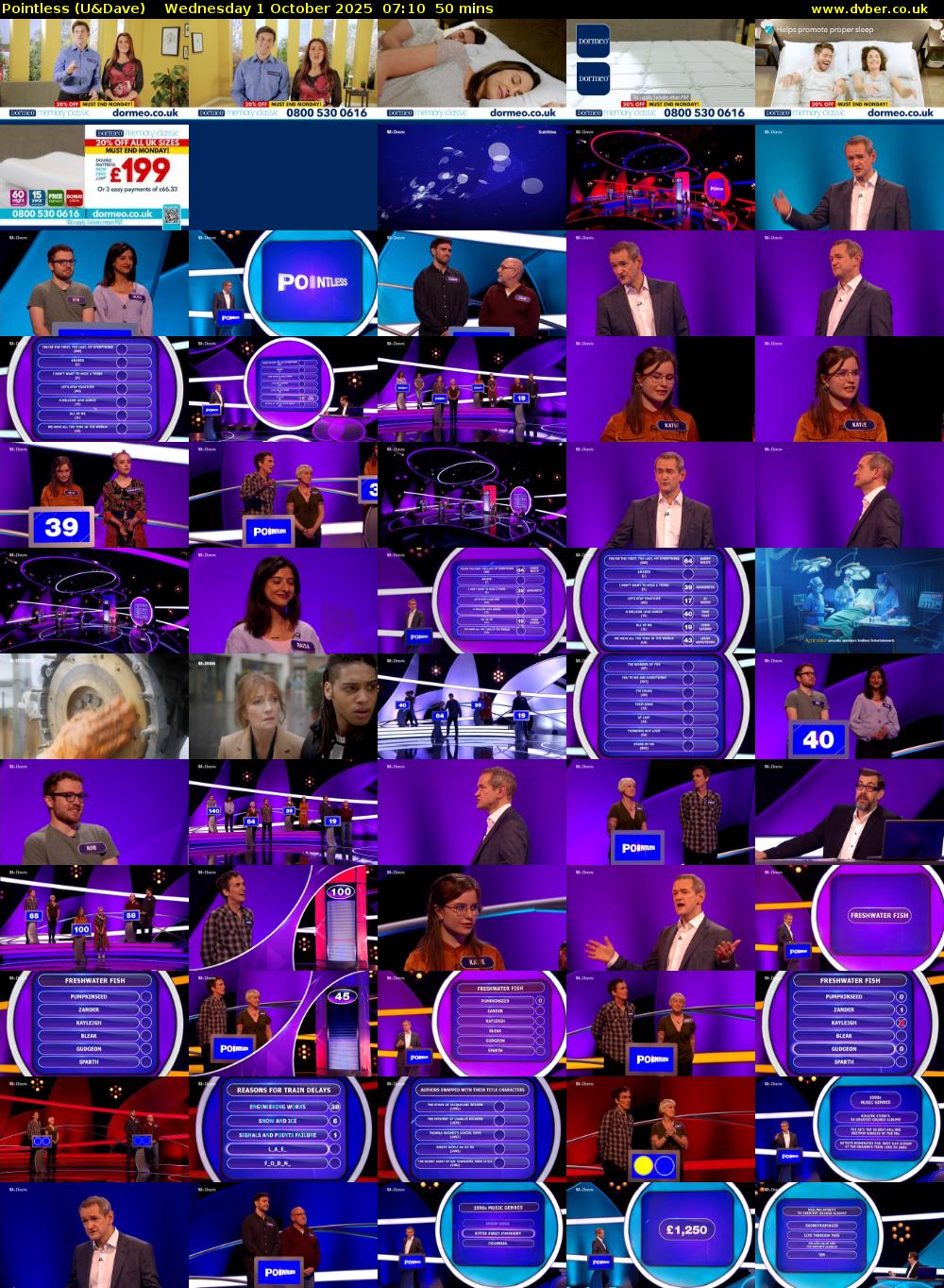 Pointless (U&Dave) Wednesday 1 October 2025 07:10 - 08:00