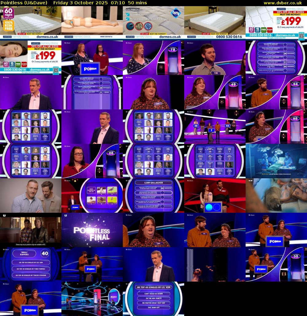 Pointless (U&Dave) Friday 3 October 2025 07:10 - 08:00