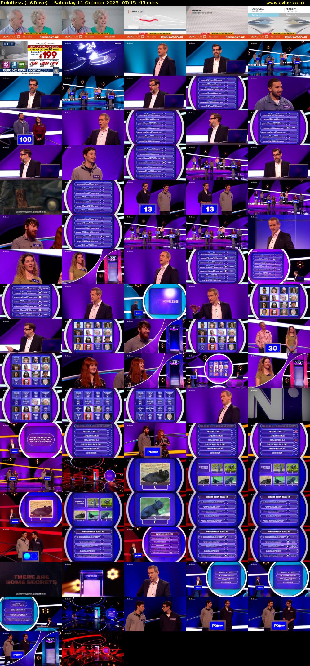 Pointless (U&Dave) Saturday 11 October 2025 07:15 - 08:00
