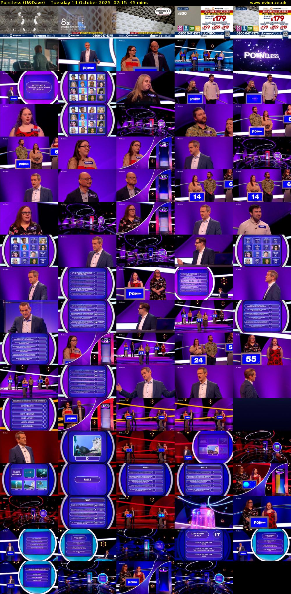 Pointless (U&Dave) Tuesday 14 October 2025 07:15 - 08:00