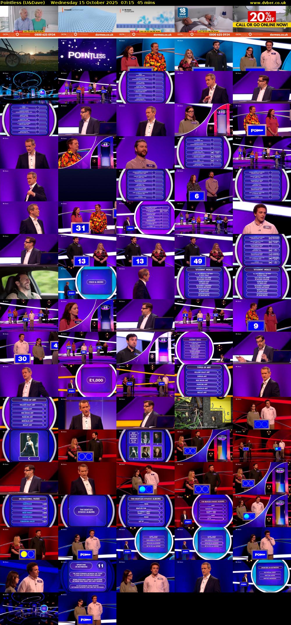 Pointless (U&Dave) Wednesday 15 October 2025 07:15 - 08:00