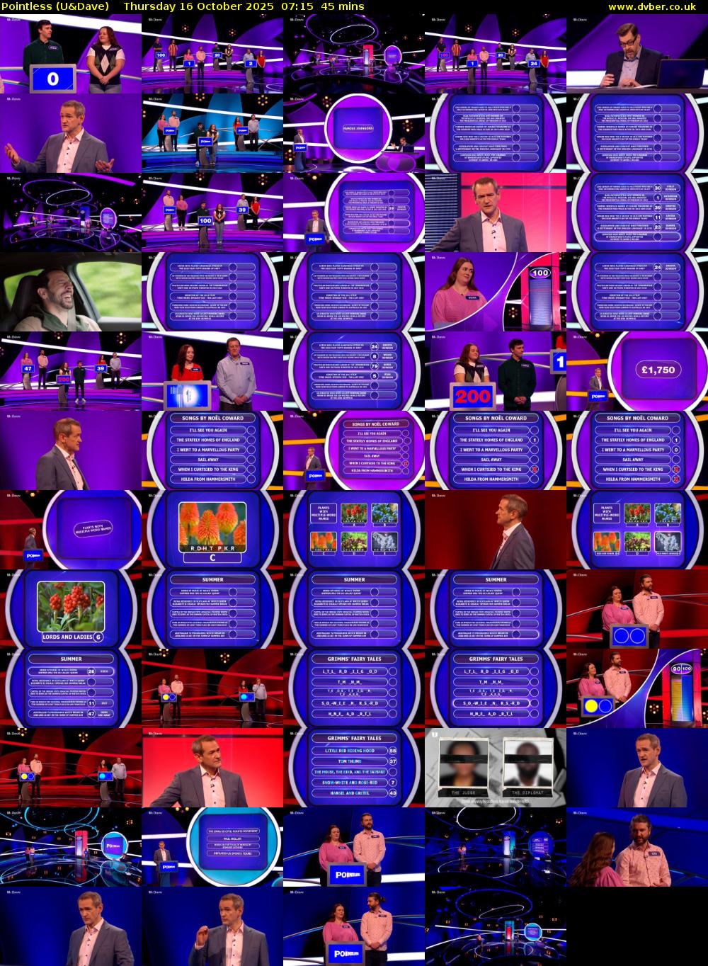 Pointless (U&Dave) Thursday 16 October 2025 07:15 - 08:00