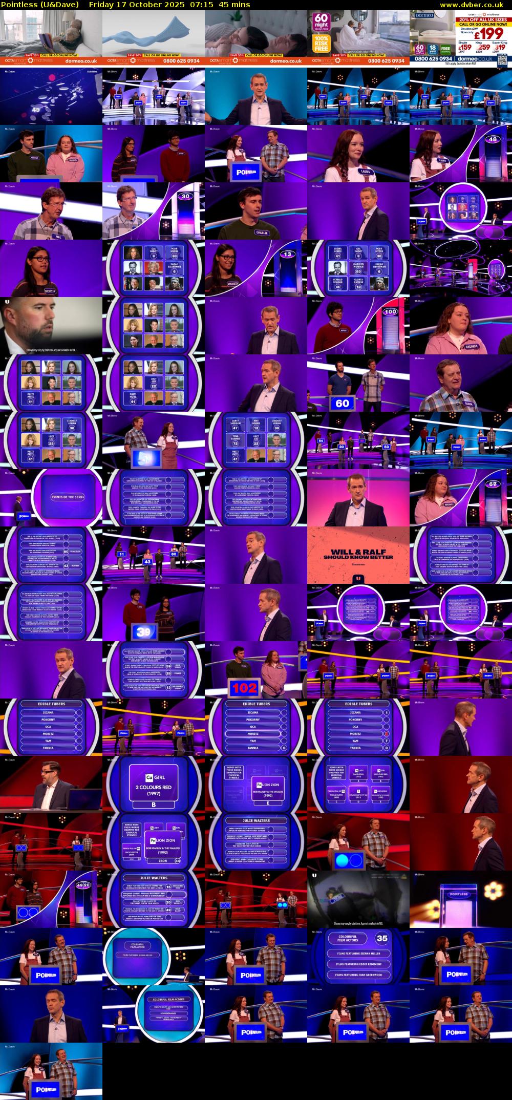 Pointless (U&Dave) Friday 17 October 2025 07:15 - 08:00