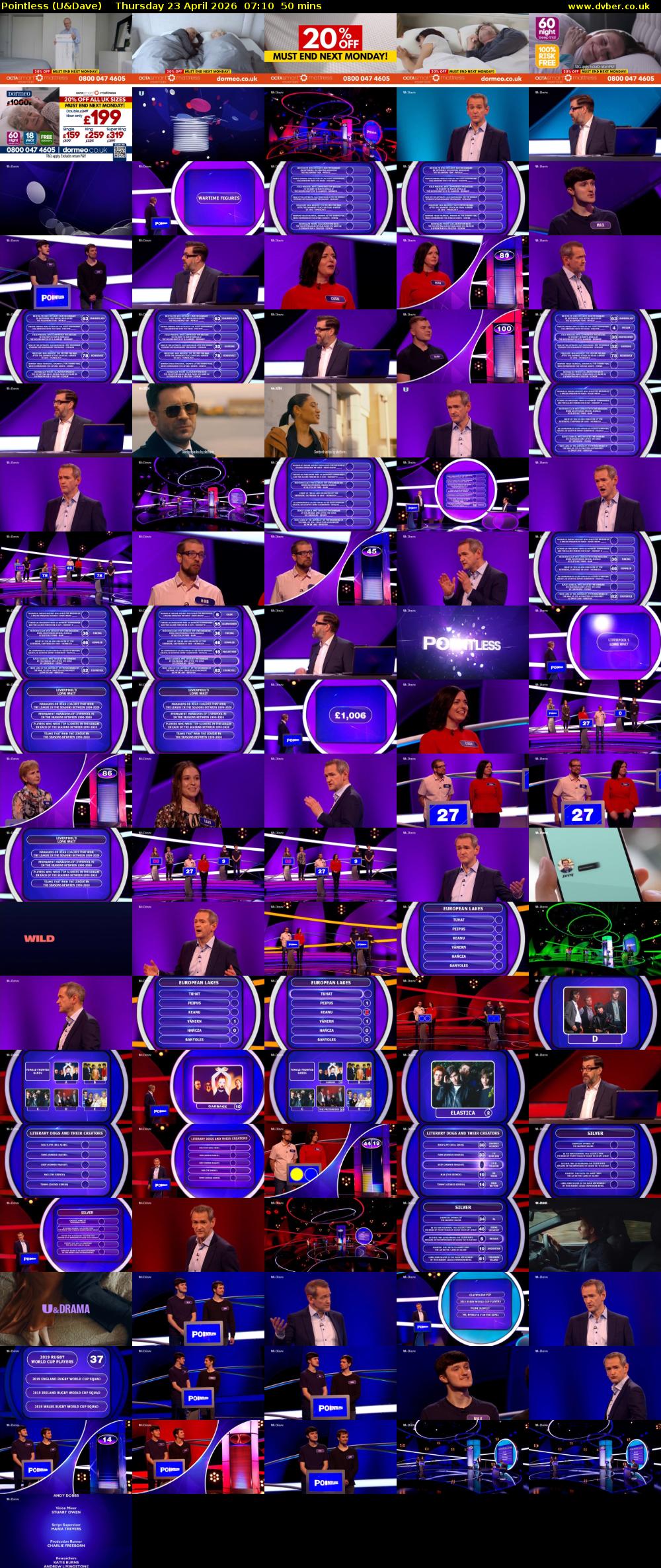 Pointless (U&Dave) Thursday 23 April 2026 07:10 - 08:00