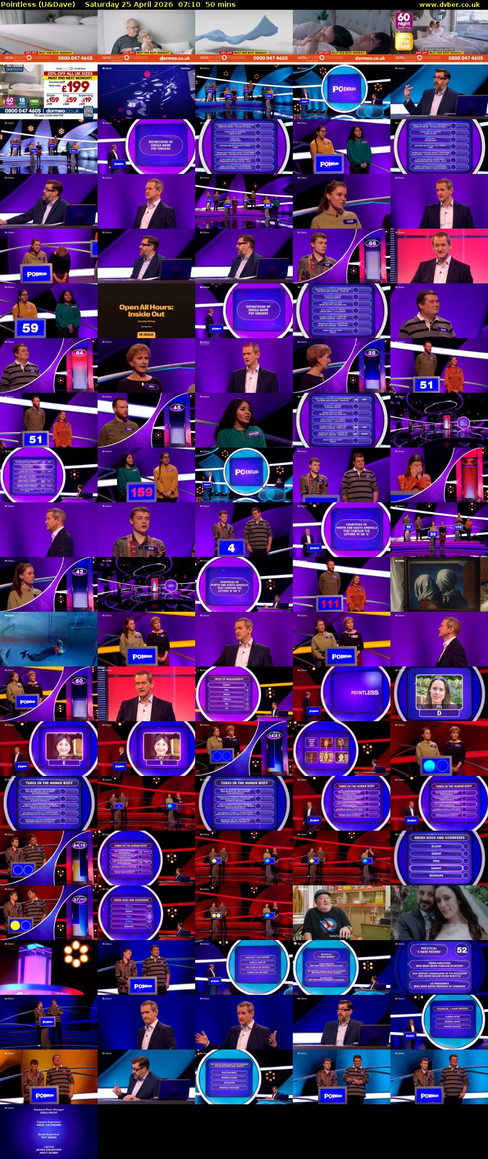 Pointless (U&Dave) Saturday 25 April 2026 07:10 - 08:00