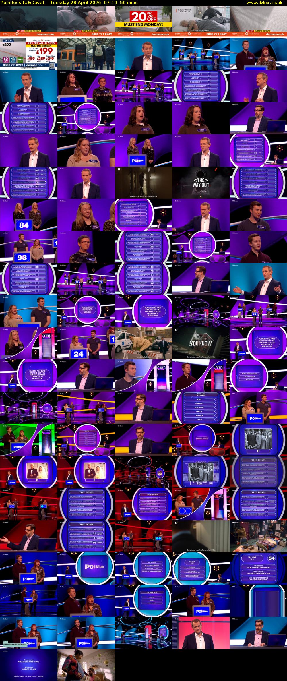 Pointless (U&Dave) Tuesday 28 April 2026 07:10 - 08:00