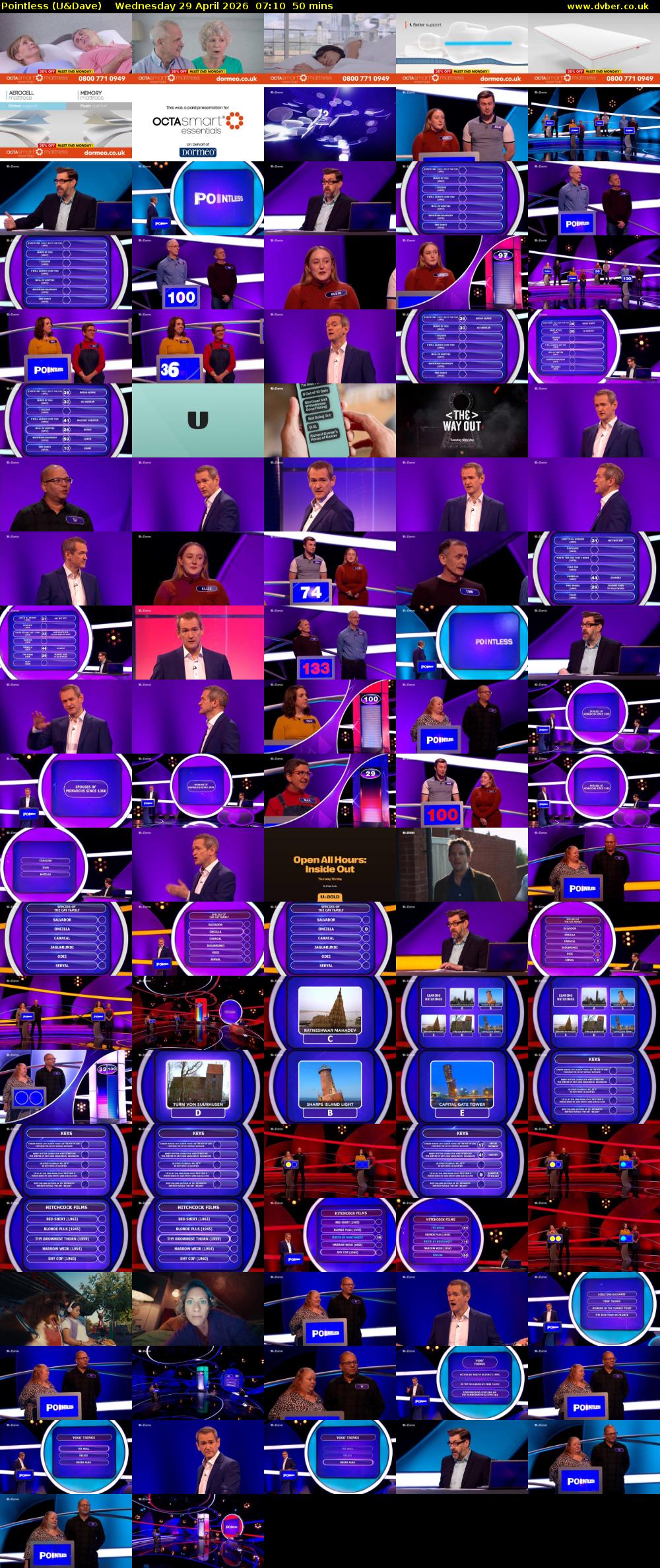 Pointless (U&Dave) Wednesday 29 April 2026 07:10 - 08:00