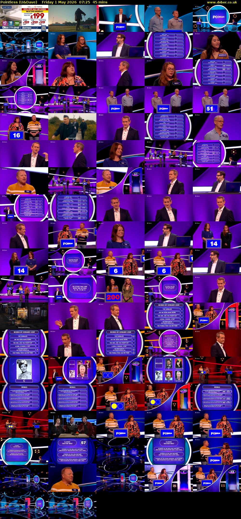 Pointless (U&Dave) Friday 1 May 2026 07:25 - 08:10