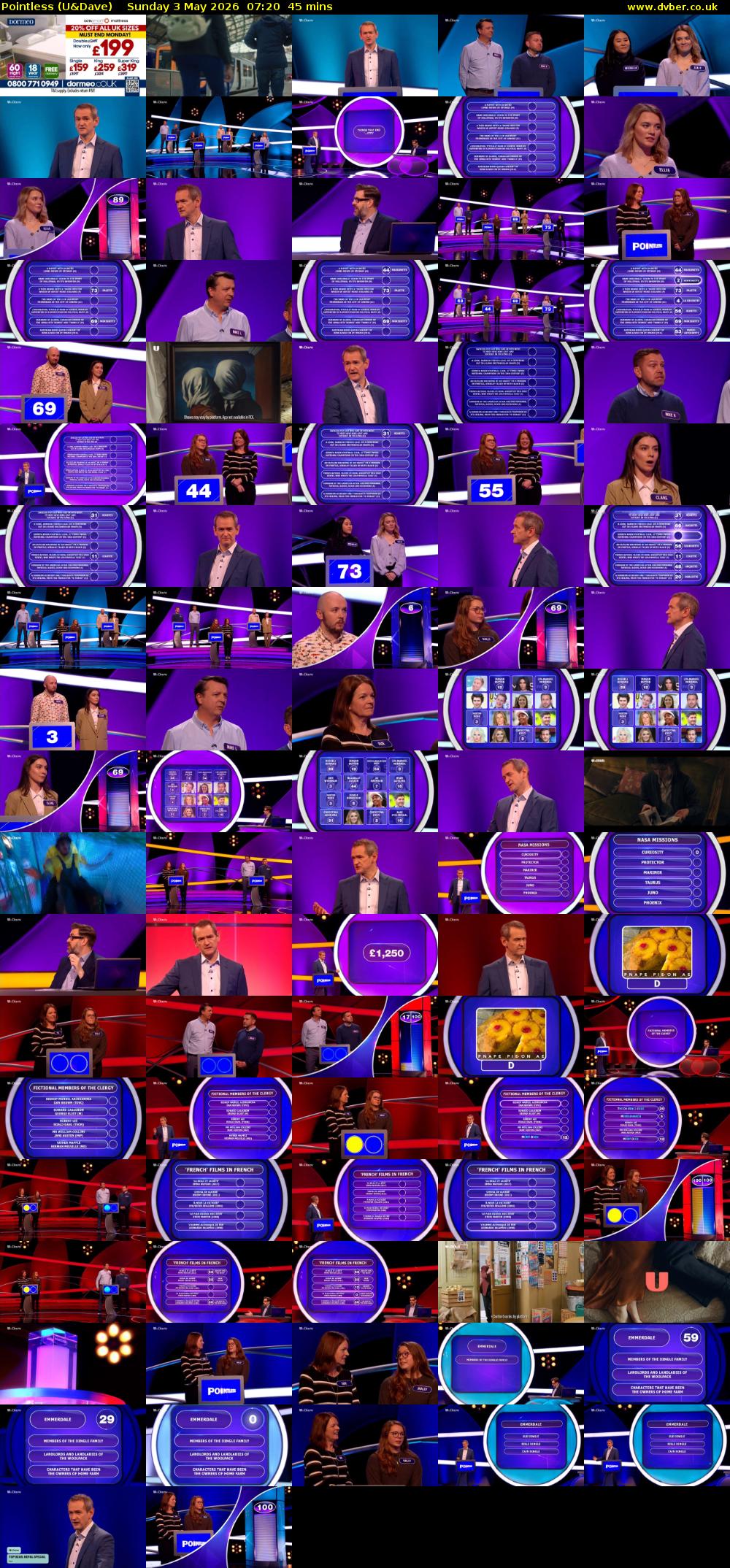 Pointless (U&Dave) Sunday 3 May 2026 07:20 - 08:05