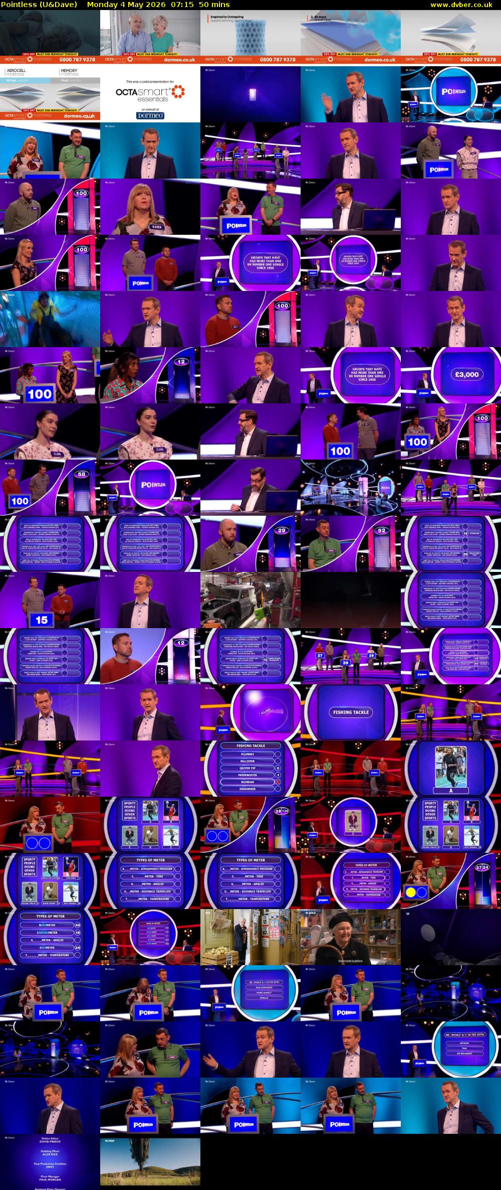 Pointless (U&Dave) Monday 4 May 2026 07:15 - 08:05