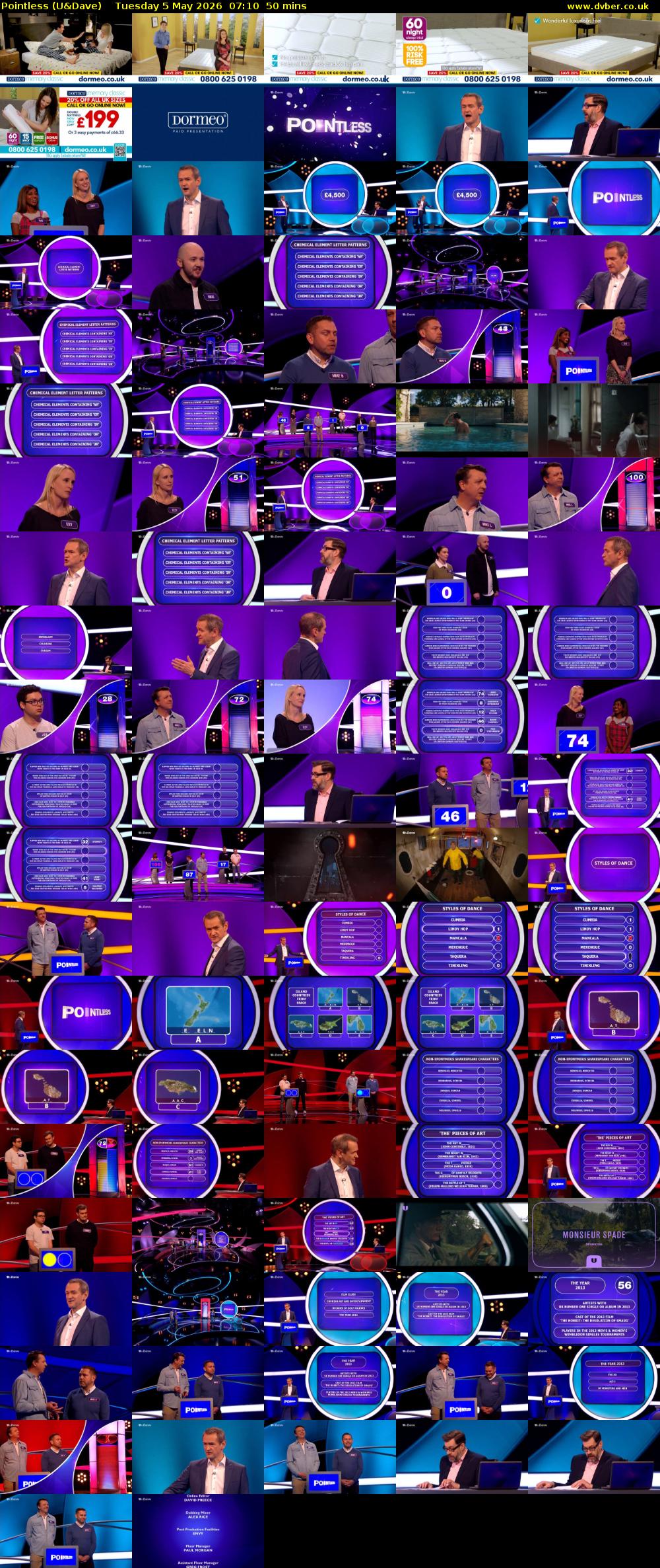 Pointless (U&Dave) Tuesday 5 May 2026 07:10 - 08:00