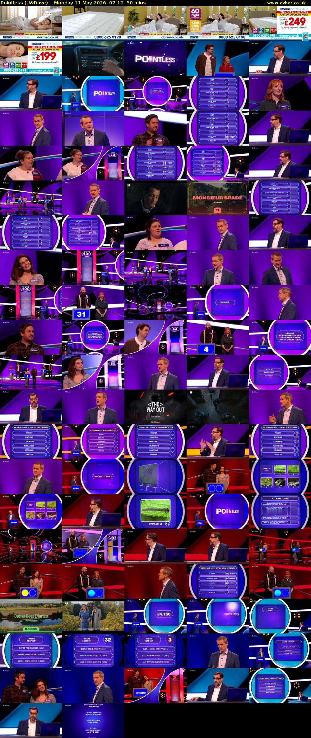 Pointless (U&Dave) Monday 11 May 2026 07:10 - 08:00