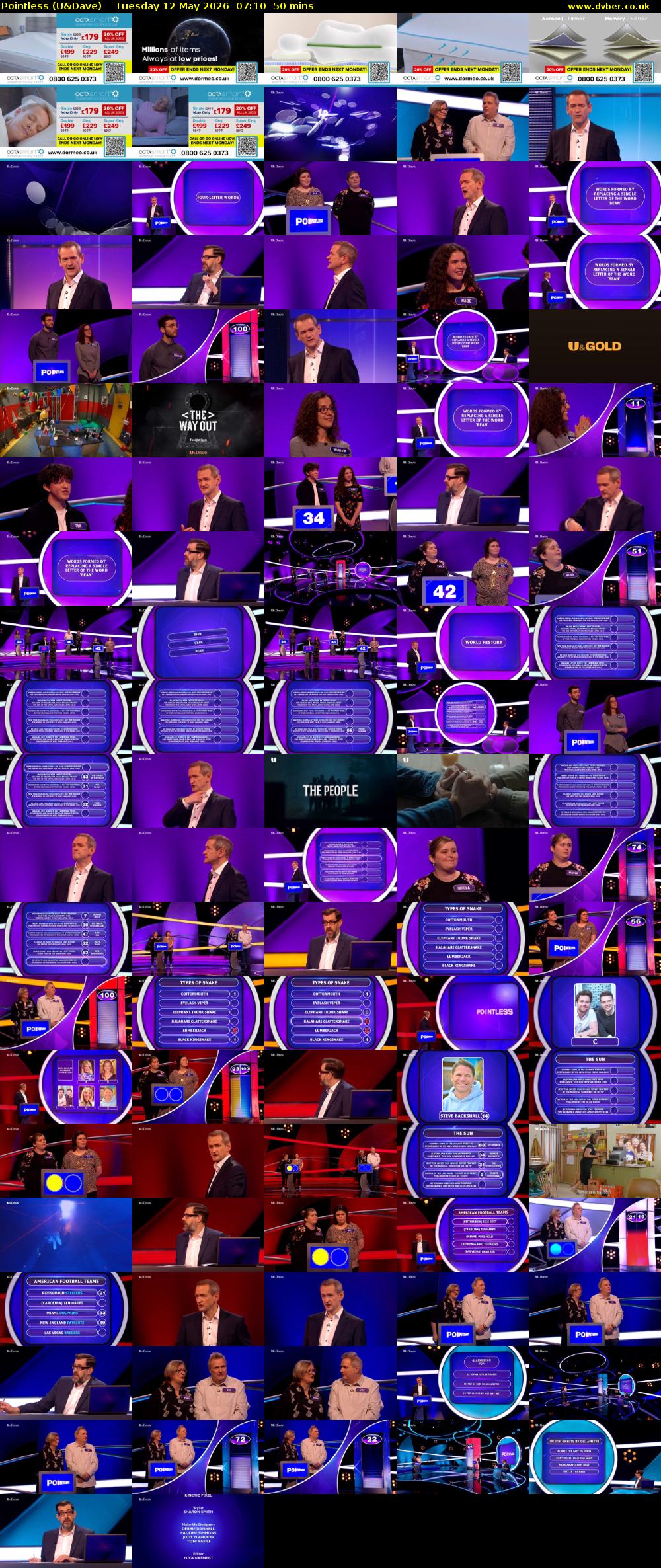 Pointless (U&Dave) Tuesday 12 May 2026 07:10 - 08:00